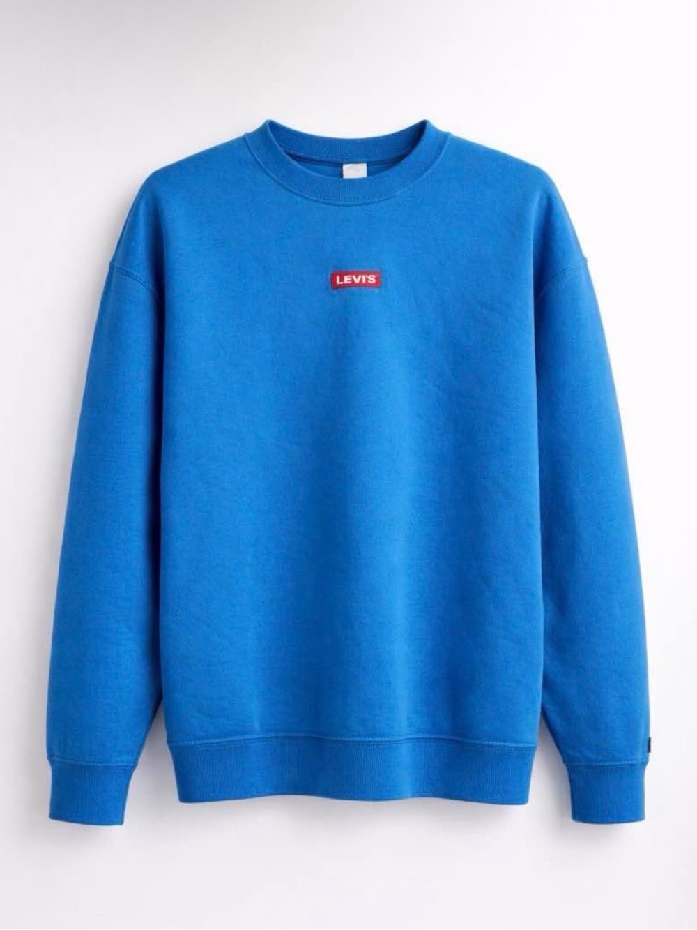 NWOT Levi's Men's Bright Blue Crewneck Sweatshirt with Red Logo
